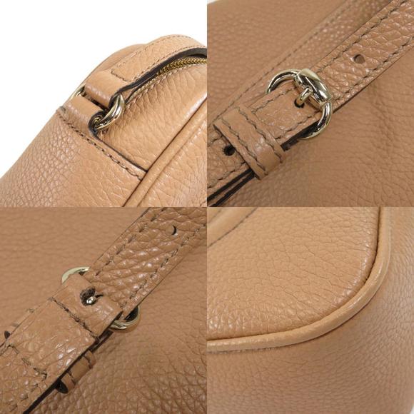 Gucci Soho Interlocking Shoulder Bag Calf Leather Beige - Picture 8 of 9